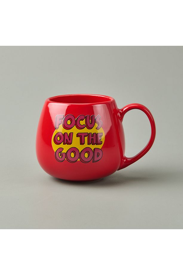Kitchen Focus On The Good Sloganlı Kupa - Kırmızı - 310 ml - 1