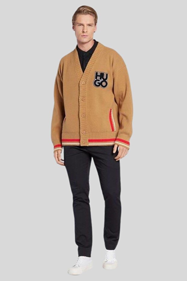 Erkek Oversize Hırka Kahverengi - 3