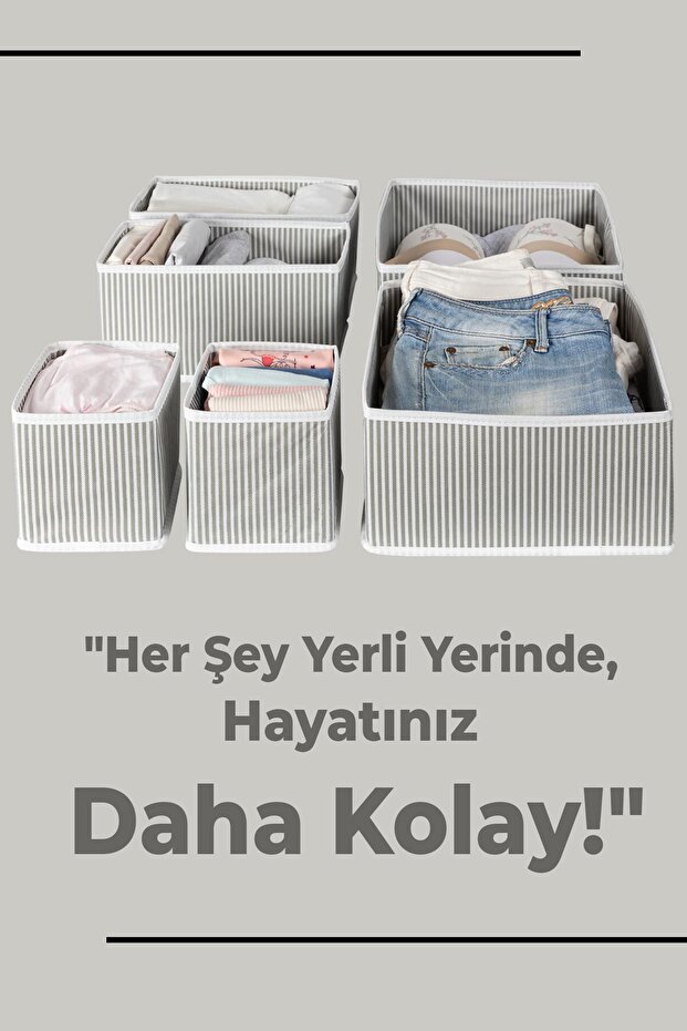 Drawer Organizer for 4 Pieces Gray - 6