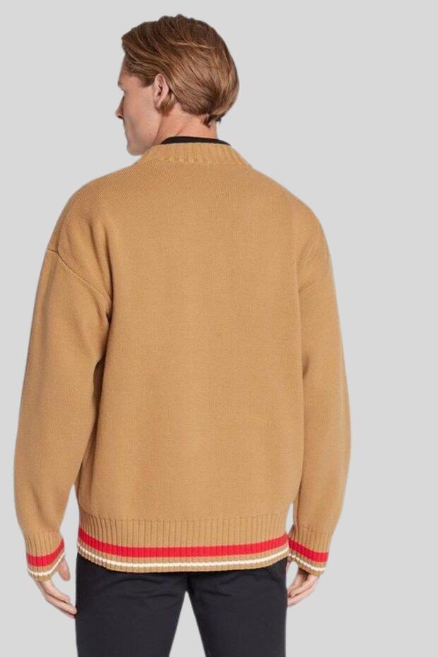 Erkek Oversize Hırka Kahverengi - 4