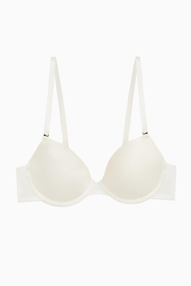 Luna Removable Strap Micro Bra - Soft Push Up, Semi-Padded - Basic - 2533 - Ecru - 1
