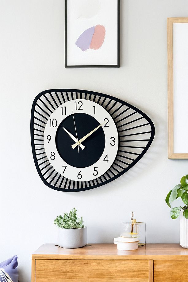 Dekoratif Yeni Modern Bellatrix Ahşap Duvar Saati 48 cm - 5