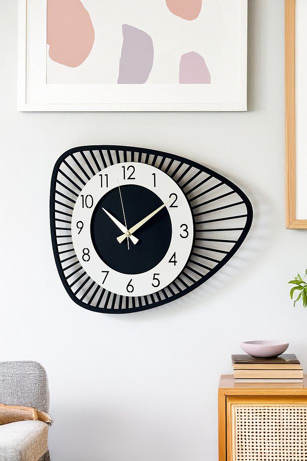 Dekoratif Yeni Modern Bellatrix Ahşap Duvar Saati 48 cm - 1