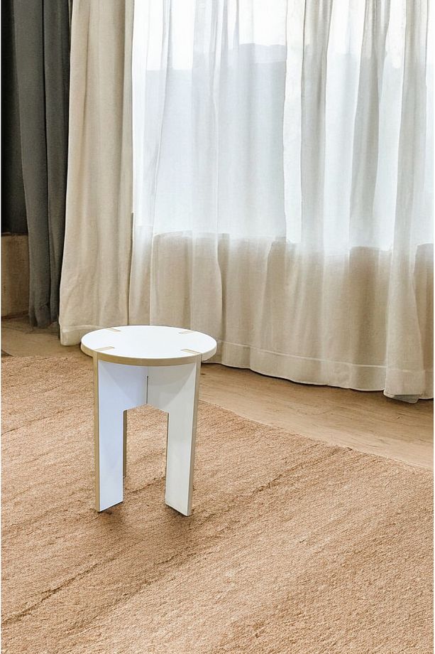 Minimalist MDF Demonte Tabure - Geçmeli Tasarım - Kolay montaj - 3