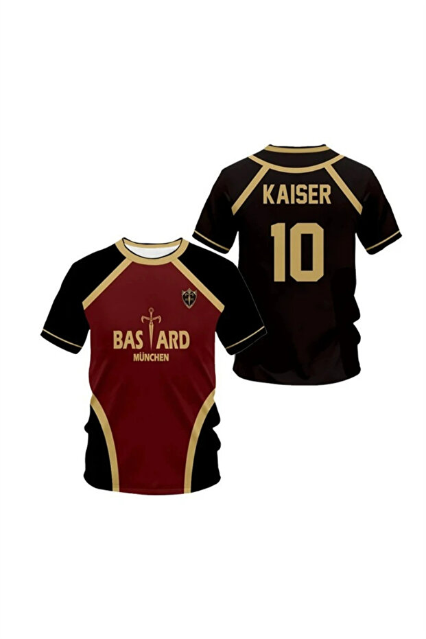 Black Claret Red Anime Blue Lock 10 Kaiser Jersey Unisex T-Shirt