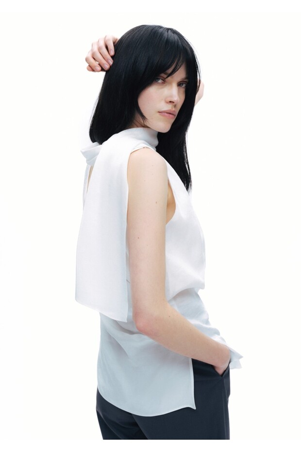 Şal Tasarımlı Bluz - 3