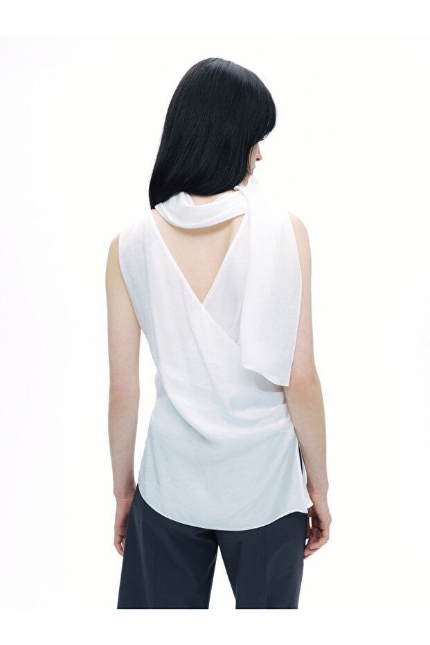 Şal Tasarımlı Bluz - 5