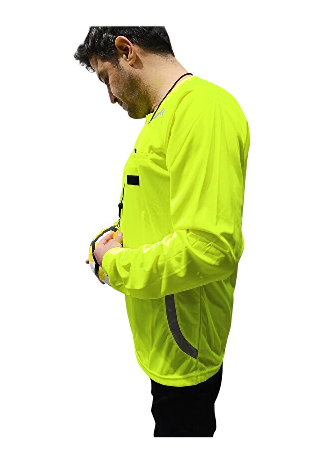 Hakem Forması, Reflektör Logolu, Uzun Kollu Tek Üst Forma, Sarı - 3