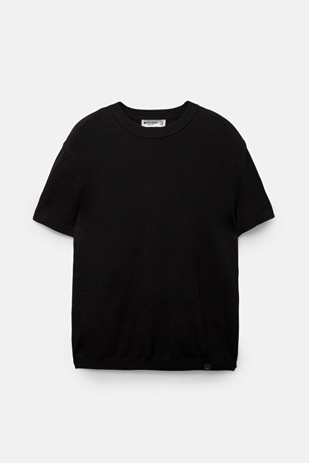 Kısa kollu triko t-shirt - 5