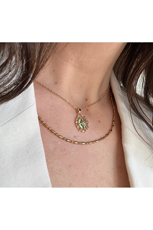 PASLANMAZ ÇELİK VINTAGE KOLYE - 3