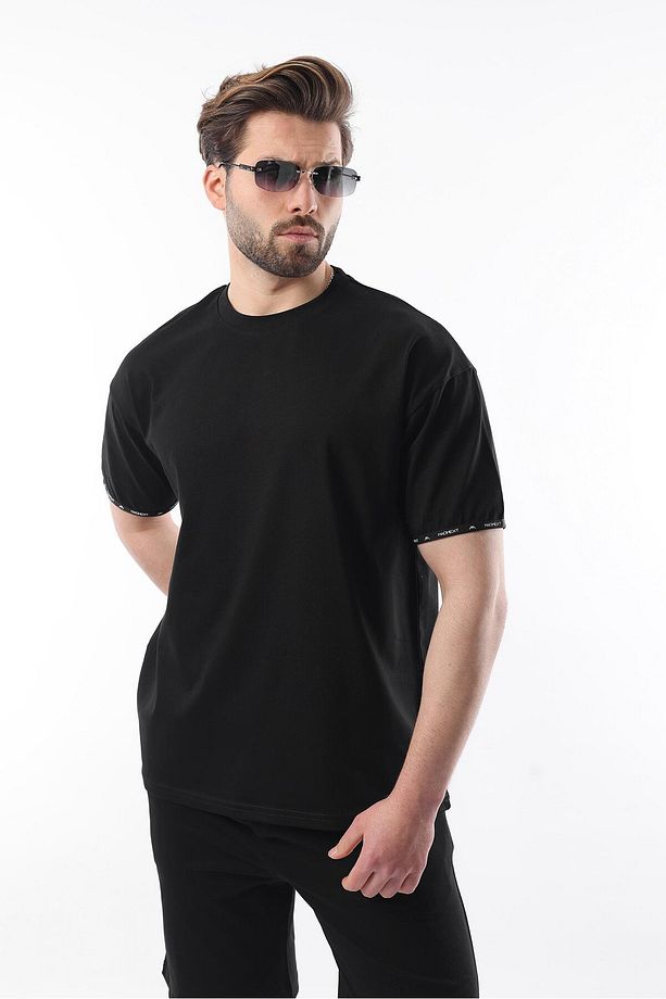 Siyah Basic Erkek Şort T-shirt Takımı E7307 - 2