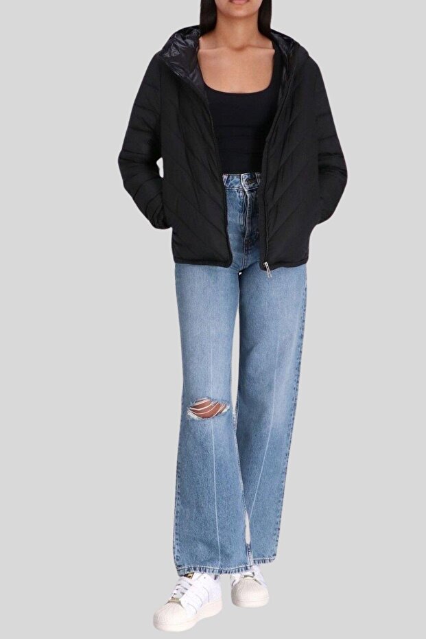 Kadın Mont Siyah - 1