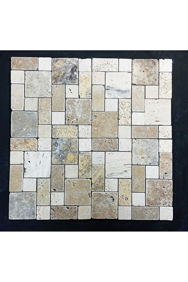 ROMAN PATTERN MIX TRAVERTEN ESKİTME MOZAİK - 4