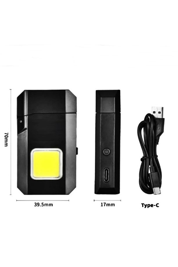 Type-c Şarjlı Elektrikli Çakmak Cep Işığı Su Geçirmez Cob Led Ps-m8 - 7