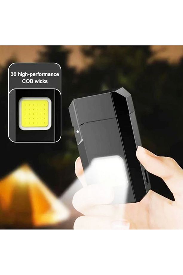 Type-c Şarjlı Elektrikli Çakmak Cep Işığı Su Geçirmez Cob Led Ps-m8 - 5
