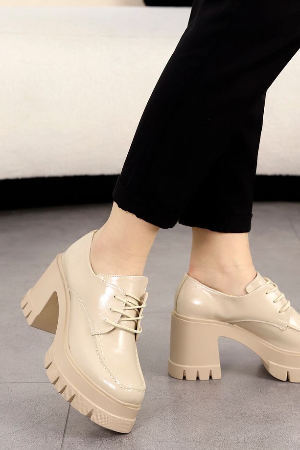 TYR 002 Yüksek Topuklu Bağcıklı Loafer - 1