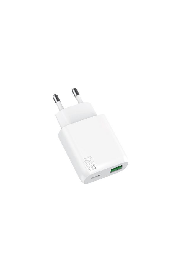 Priz Tipi Şarj Aleti USB Şarj Adaptörü 20W Type-C USB-A Girişli 20W Hızlı Şarj Başlığı - 1
