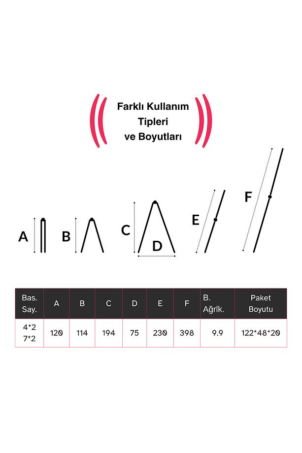 398 Cm. 14 Basamak A Ve I Tipi Katlanıp Uzayabilen Mini Dev Alüminyum Merdiven - 2