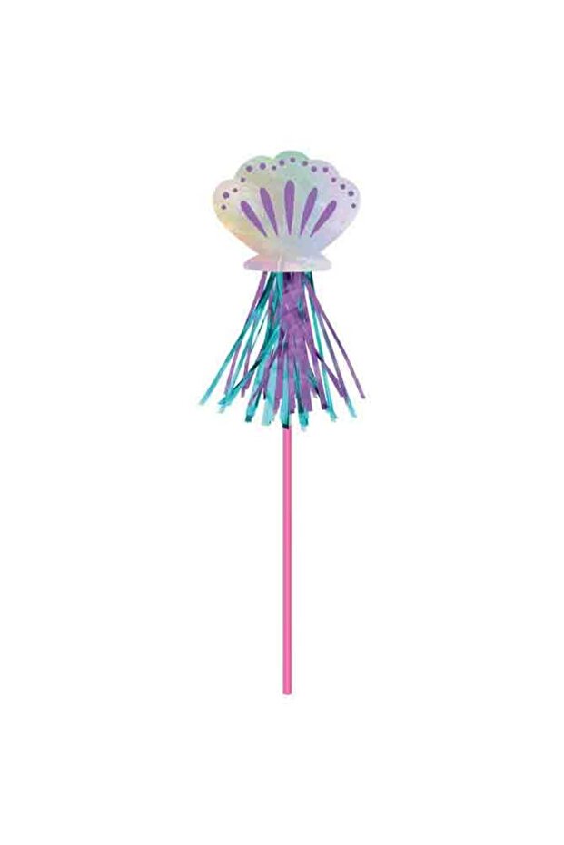 Shimmering Mermaid Plastic Wands with Foil, 6pcs