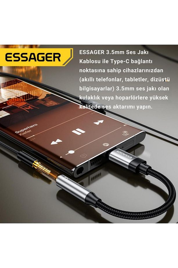 Type-c To 3.5mm Aux Dönüştürücü Type-c To 3.5mm Kulaklık Dönüştürücü Ses Dönüştürücü Kablo - 4