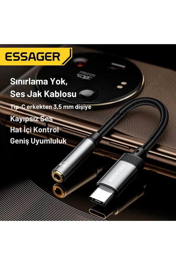 Type-c To 3.5mm Aux Dönüştürücü Type-c To 3.5mm Kulaklık Dönüştürücü Ses Dönüştürücü Kablo - 3