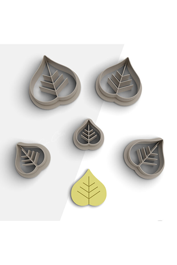 Leaf Shaped Polymer Clay Mold, Earring Mold, Ornament Mold, Clay Cutter, No:1102