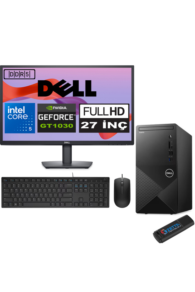 Vostro 3030 mt I5 12400 48GB Ddr5 512GB SSD 27" Fhd Ubuntu GT1030-4GB 27N3030I5GT1030U22+ZETTAUSB - 1