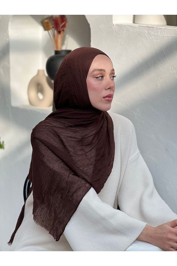 bambu acı kahve rengi şal - 2