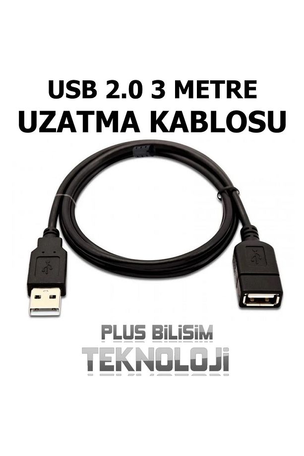 Oem Usb 2.0 Uzatma Kablosu 3 Metre Erkek - Dişi Yüksek Hız, Usb Uzatma 3 Mt. - 4
