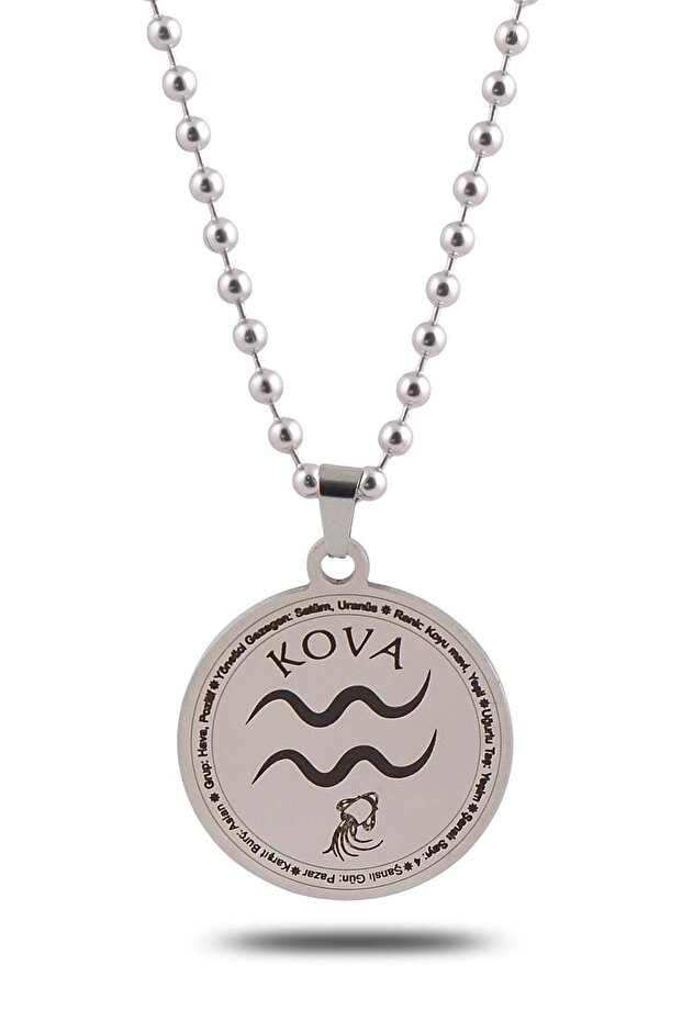Men's Steel Necklace - Zodiac Engraved Men's Necklace
