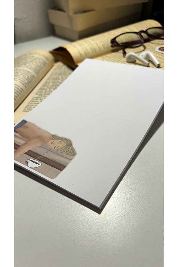 Sleep and Sofa Themed A5 Notepad - Check Pluck, Glue Memo Pad and No Line Notebook - 5