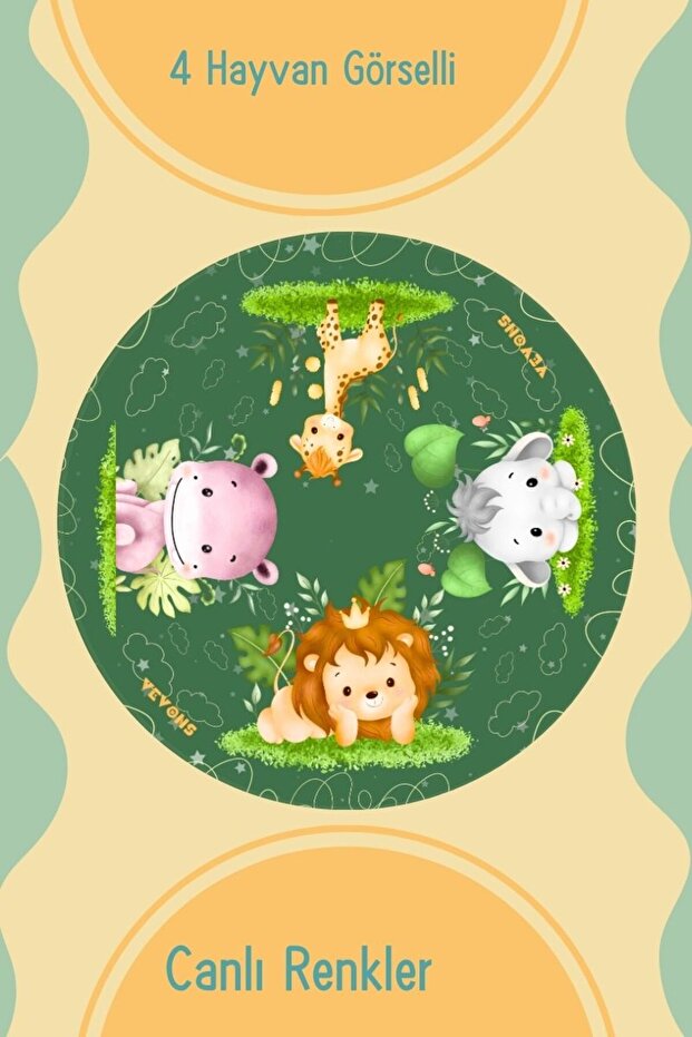 Neşeli Hayvanlar Oyuncaklı Oyun Minderi Oyun Halısı - 3