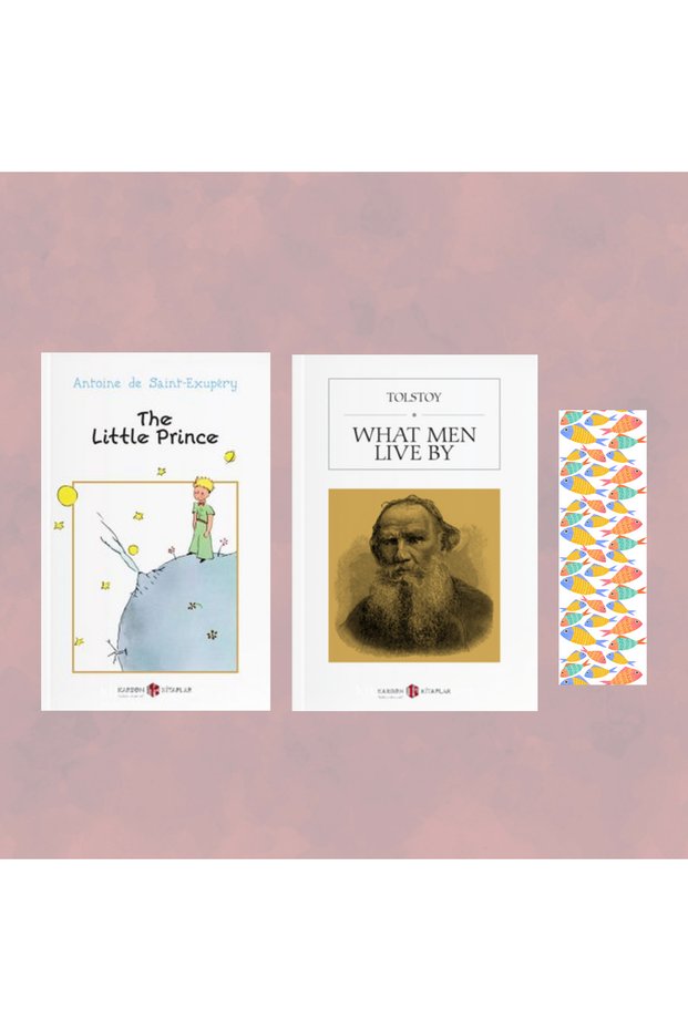 English Book Set -Bookmark Gift/ What Men Live By - Tolstoy / The Little Prince