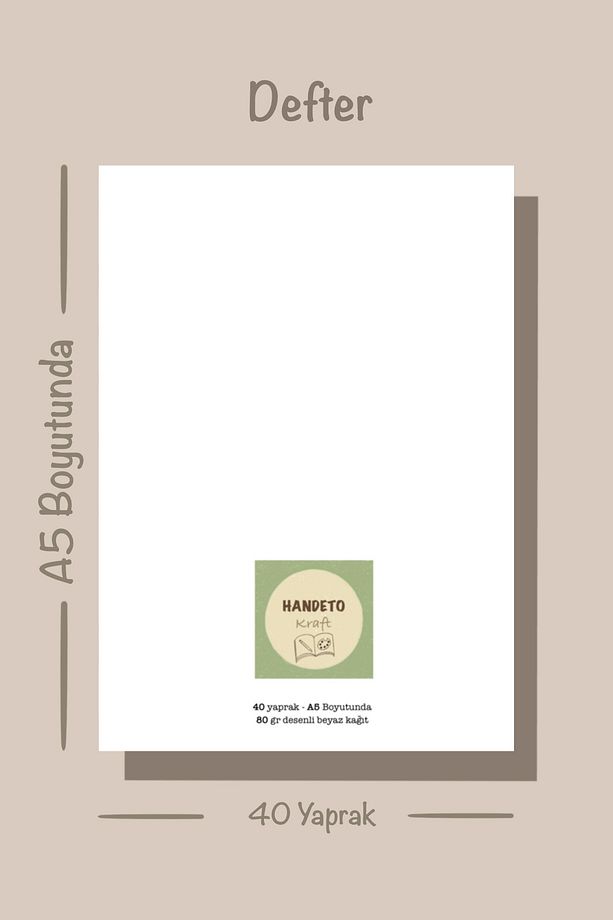 Papatya Temalı Notepad Çek Kopar Defter, Tutkallı Bloknot, A5 Defter, Çizgisiz Defter Not Defteri - 7