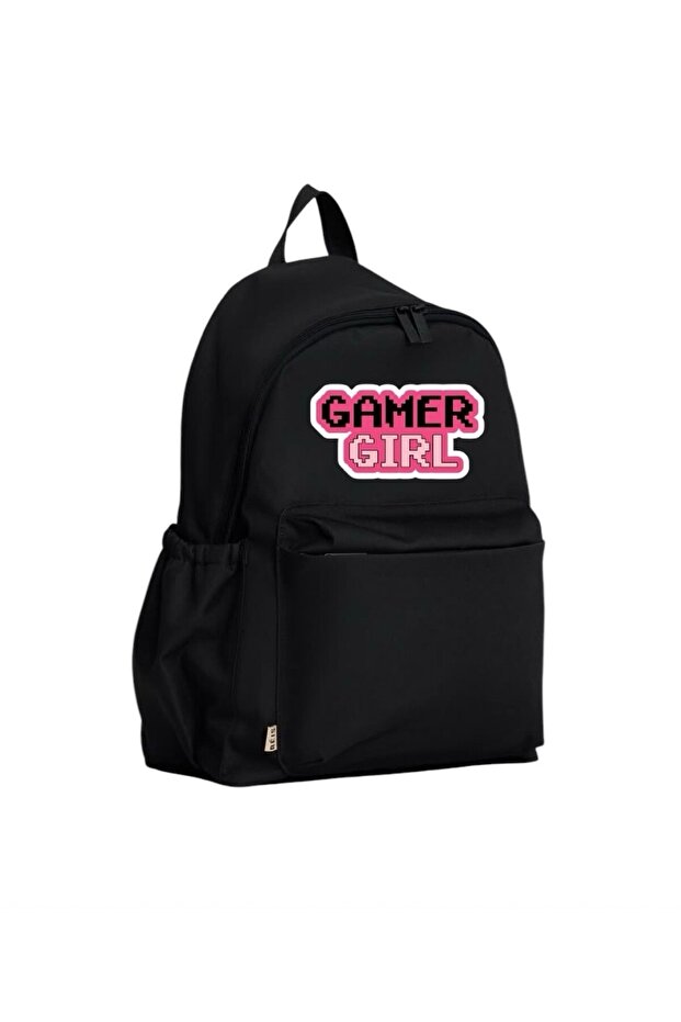 Pixel Gamer Girl Printed New Season Water Bottled Unisex Lecture, Course Backpack