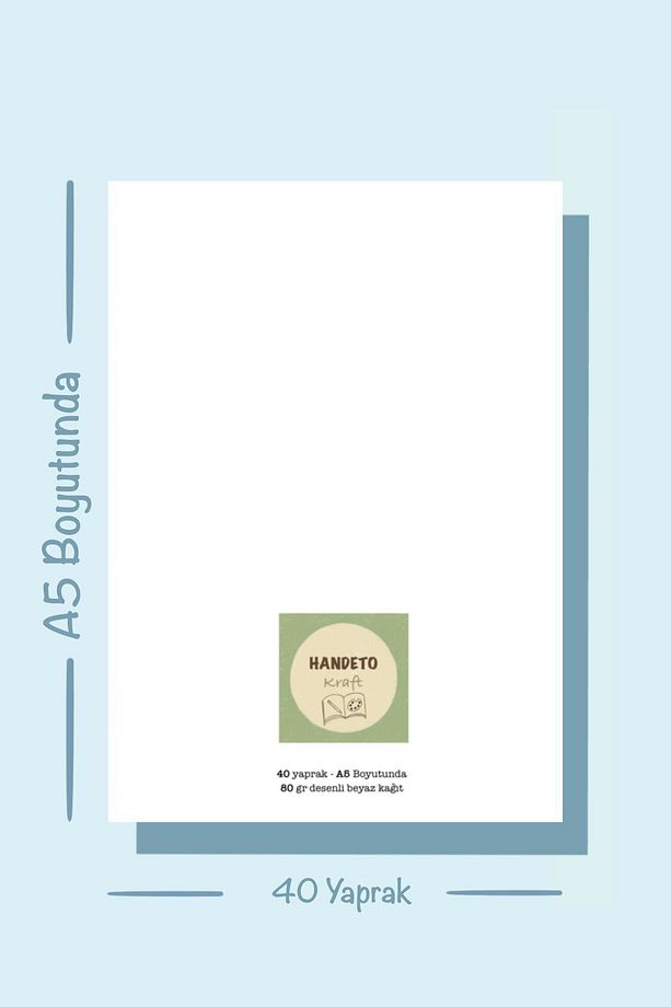 Bulut Temalı Notepad Çek Kopar Defter, Tutkallı Bloknot, A5 Defter, Çizgisiz Defter Not Defteri - 7
