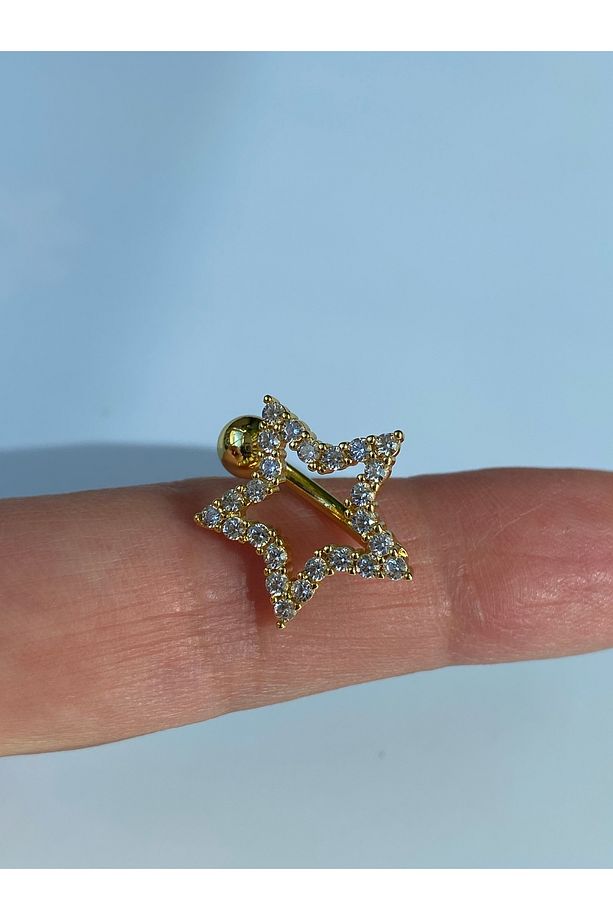 Yıldız Model Çelik Göbek Piercing - 7