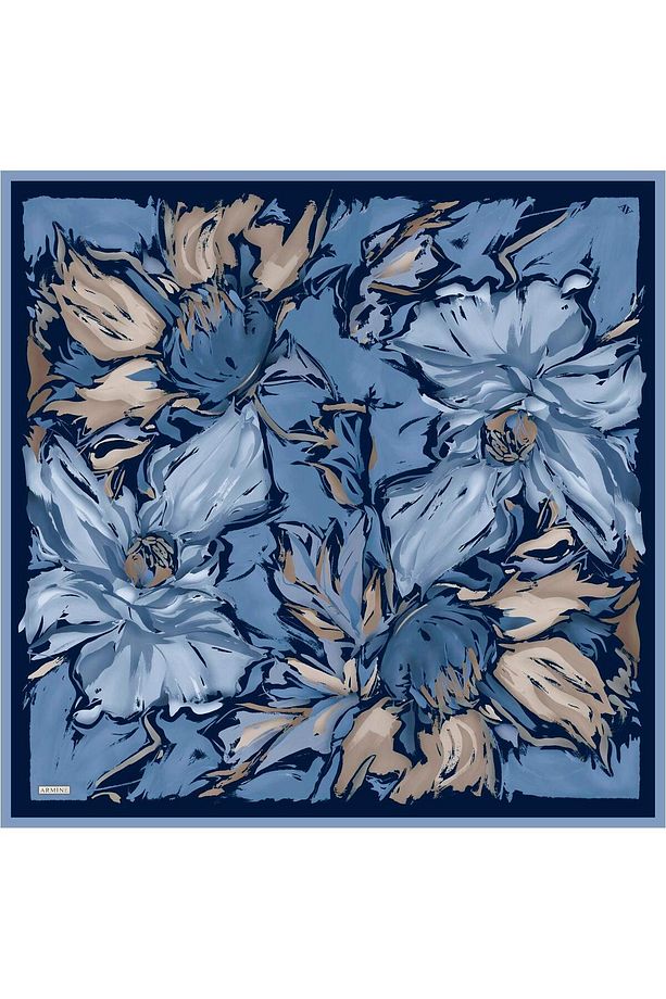 Desenli Saf Ipek Twill Eşarp 9337- 81 - 4