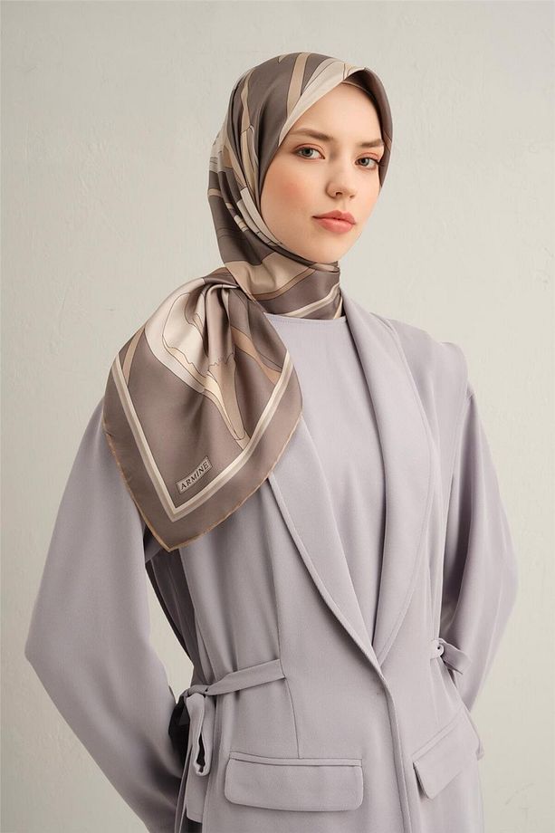 Desenli Saf İpek Sura Eşarp 9302- 04 - 3