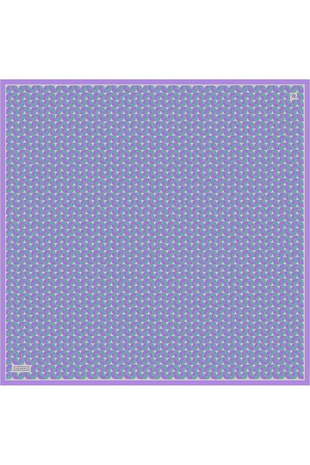 Desenli Saf Ipek Twill Eşarp 9321- 32 - 3