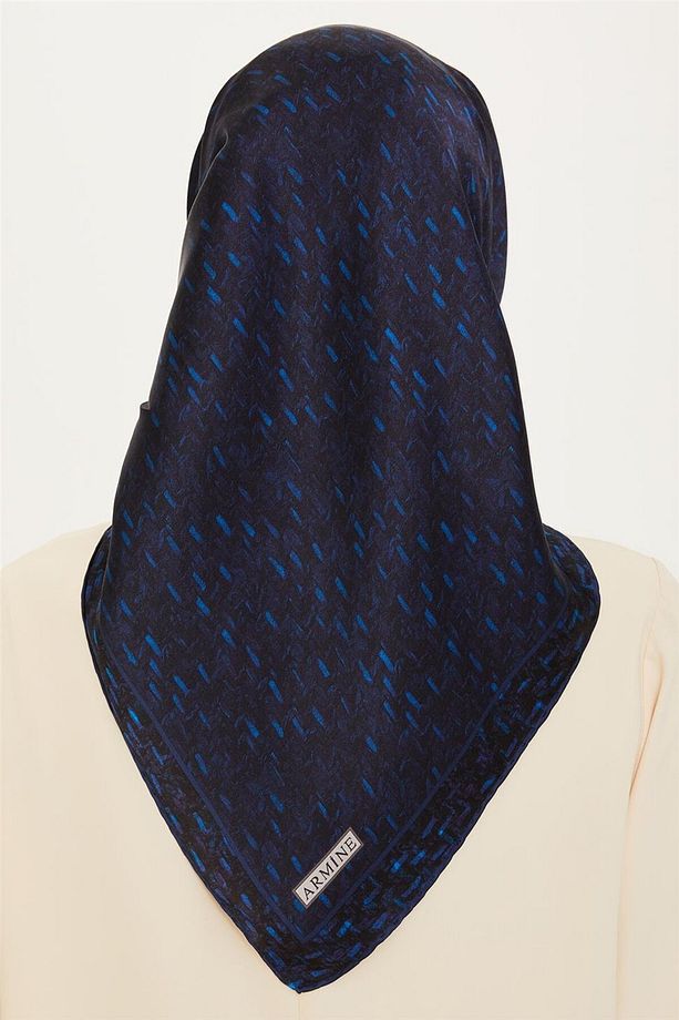 İpek Eşarp 2025 Kış - 9230-53 Lacivert Saks Twill - 4