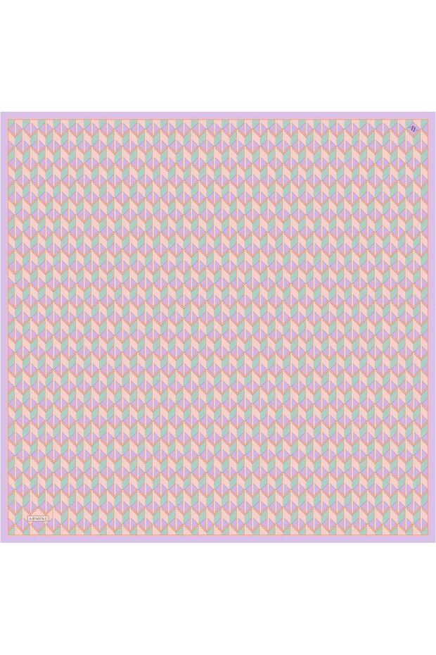 Desenli Saf Ipek Twill Eşarp 9309- 34 - 4