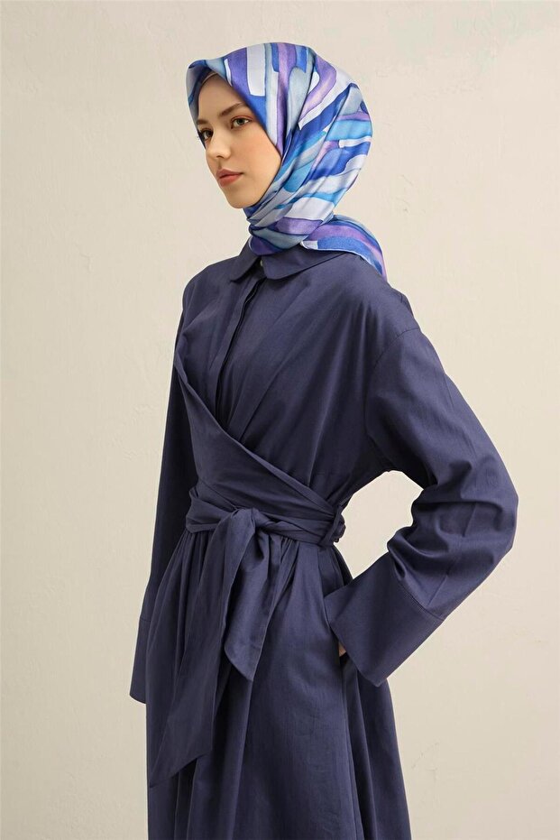 بنقشة مجردة شال ساف حرير سورا 9306D 06