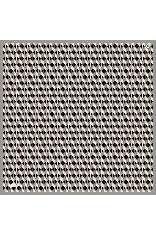 Desenli Saf Ipek Twill Eşarp 9309- 04 - 5