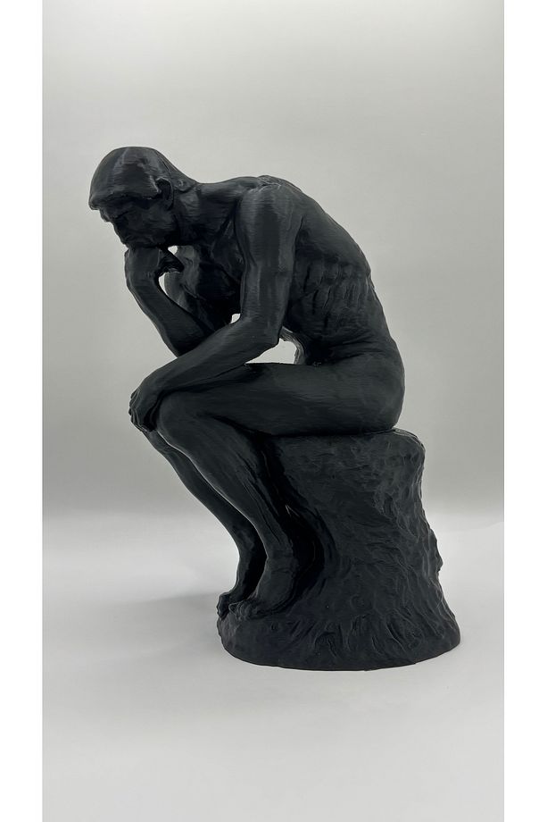 Rodin Düşünen Adam Heykeli 20cm Yüksekliğinde Siyah,ev,ofis Ve Çalışma Alanları Için Dekoratif Obje - 8