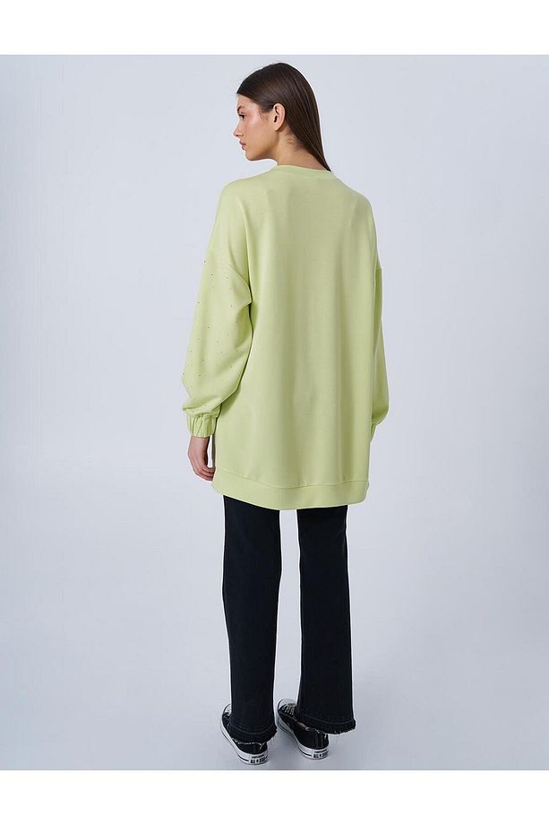 Hotfix Baskılı Scuba Sweatshirt Lime - 5