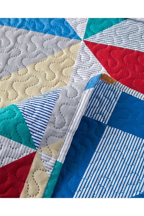 Playful Triangles Çok Amaçlı Tek Kişilik Yatak Örtüsü Takımı 160x220 cm Yeşil - 5