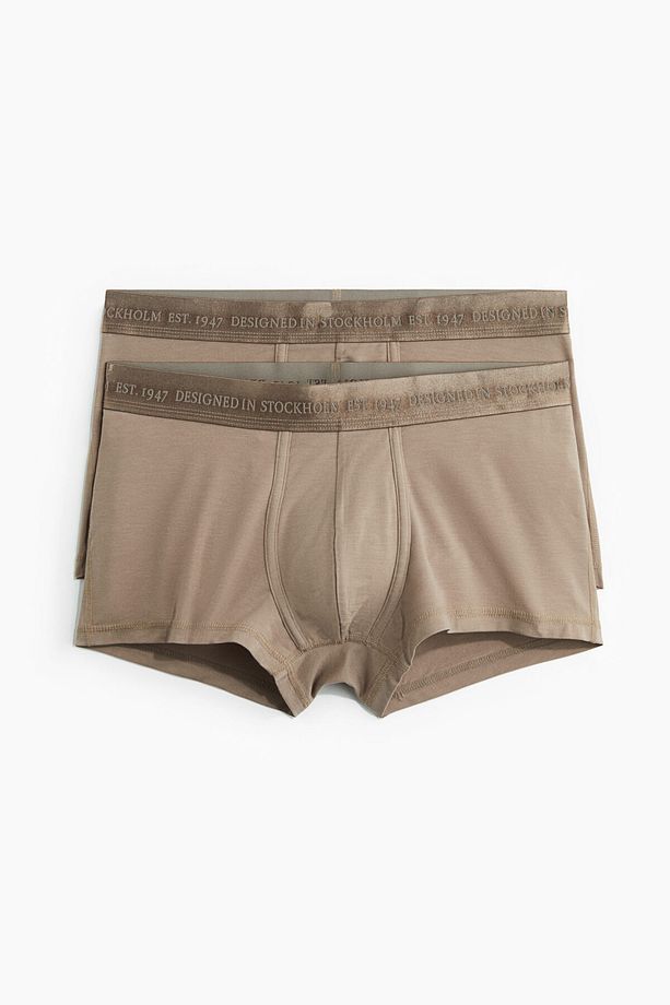 2’li Lycra® İçeren Düşük Belli Kısa Boxer Şort - 1