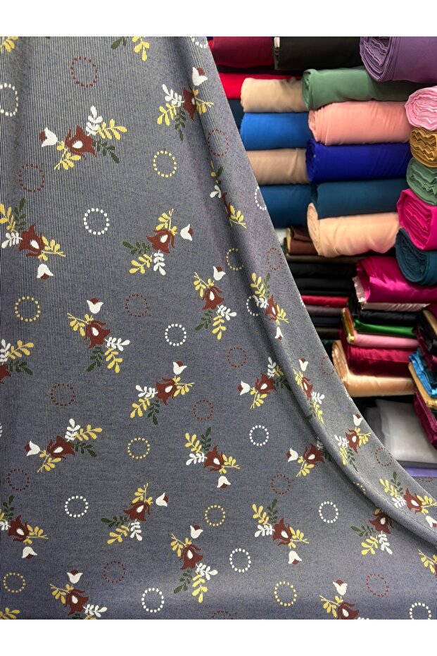 نسيج قطني ممشط منقوش - 1