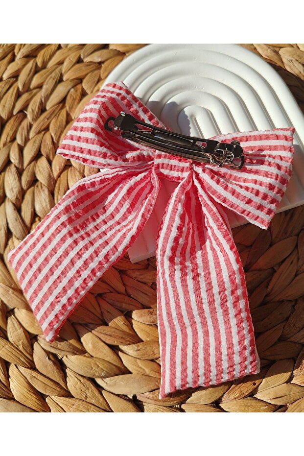 مشبك إكسسوارات مخطط بفيونكة أوتوماتيكية - 3